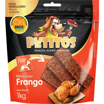 Bifinho Petitos Sabor Frango para Cães - 1 Kg