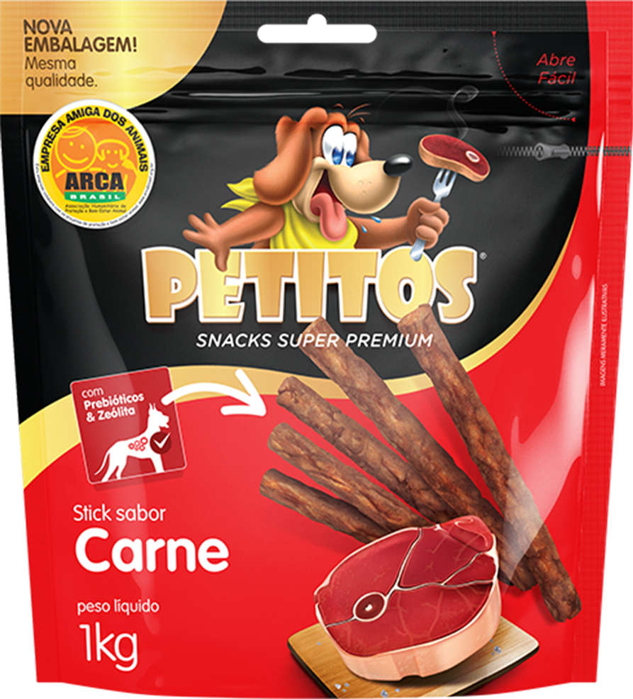 Palito Petitos para Cães Adultos Sabor Carne - 1Kg