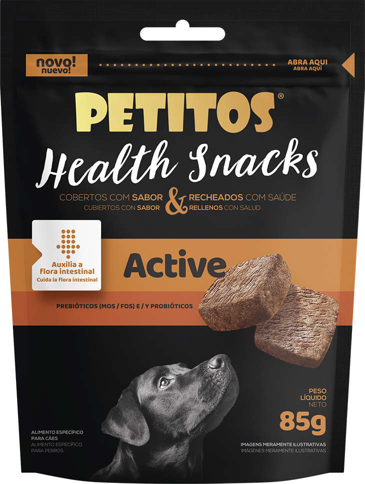 Petisco Petitos para Cães Adultos Sabor Carne Health Active - 85g
