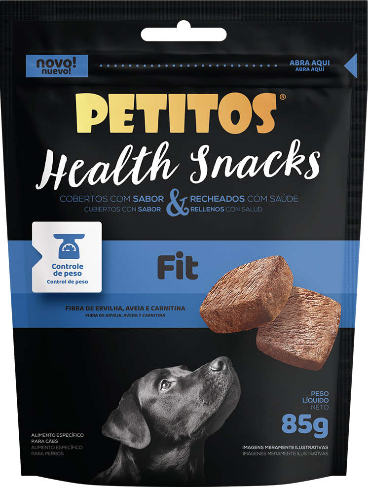 Petisco Petitos para Cães Adultos Sabor Carne Health Fit - 85g