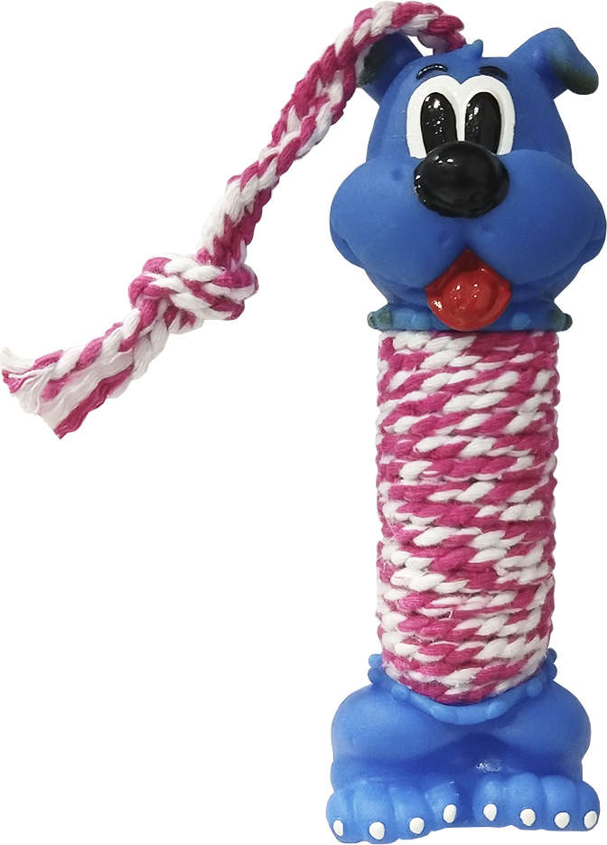 Brinquedo de Vinil LCM Cachorro com Corda - Azul