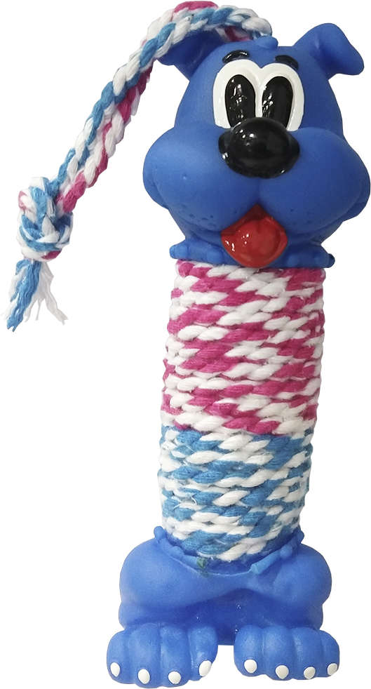 Brinquedo de Vinil LCM Cachorro com Corda - Azul