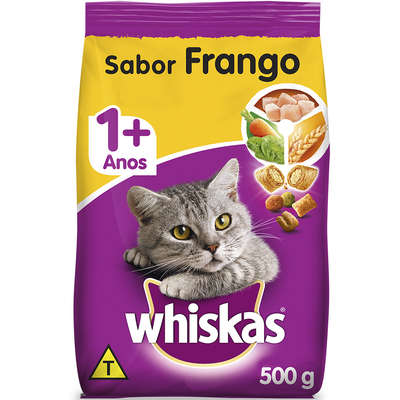Ração Whiskas Frango para Gatos Adultos - 500gr