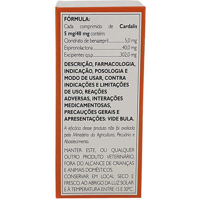 Cardalis Ceva 30 Comprimidos - 5mg/40mg Cães de 11 a 20 Kg