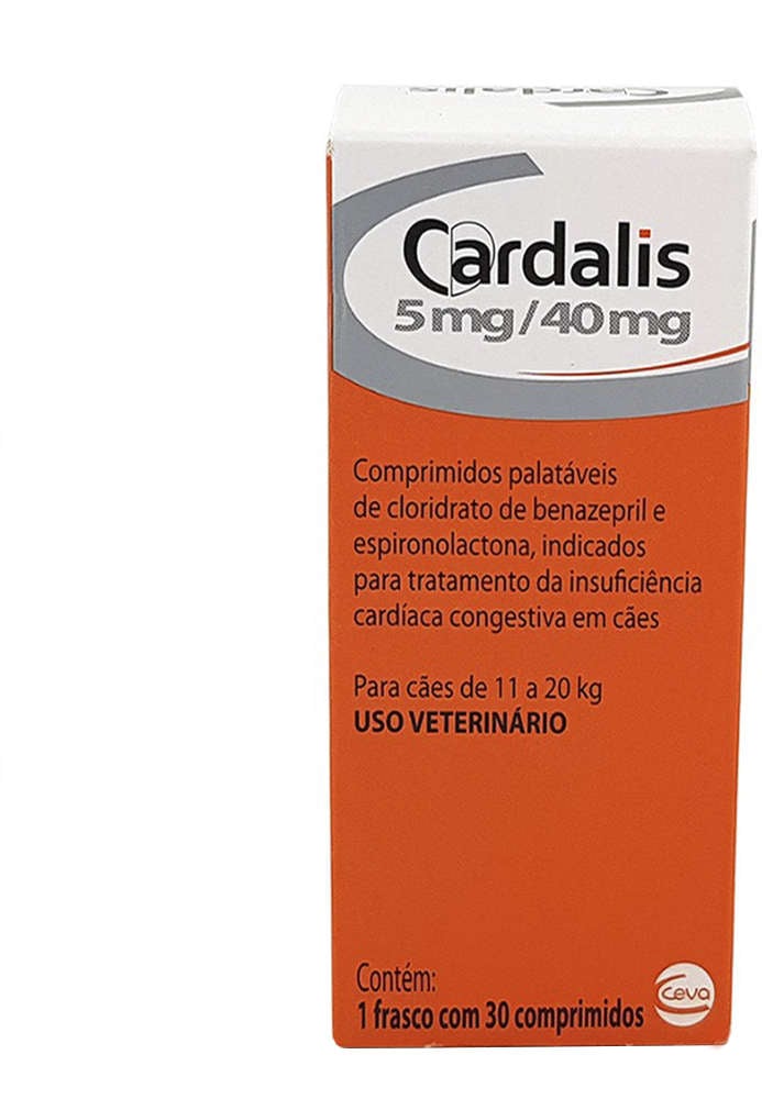 Cardalis Ceva 30 Comprimidos - 5mg/40mg Cães de 11 a 20Kg