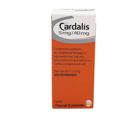 Cardalis Ceva 30 Comprimidos - 5mg/40mg Cães de 11 a 20 Kg