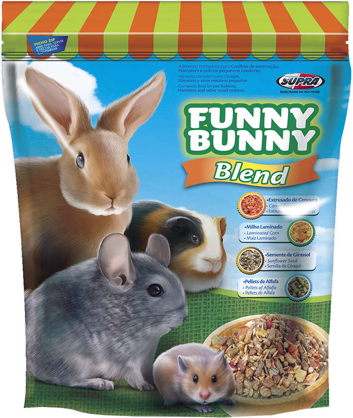 Ração Supra Funny Bunny Blend Coelhos e Pequenos Roedores - 500 g