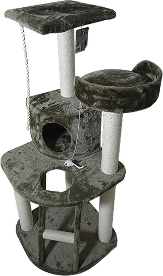 Brinquedo Arranhador The Pets Brasil Cinza Mansão 03 Andares - Tam. Único
