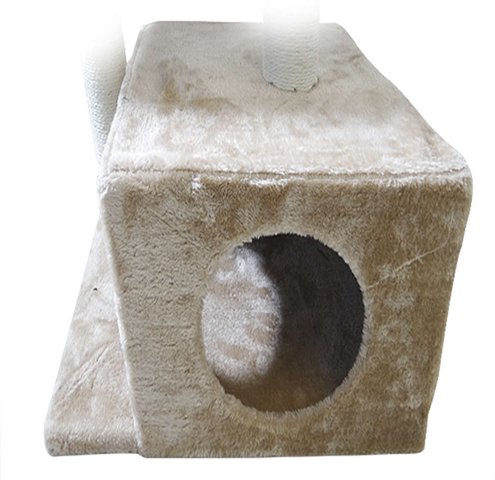 Brinquedo Arranhador The Pets Brasil 02 Bases Suspensas e Caixa - Bege