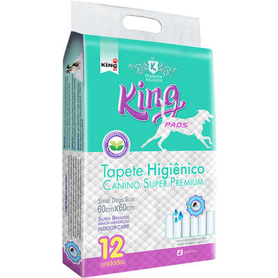 Tapete Higiênico King Pads Canino Super Premium - 12 Unidades