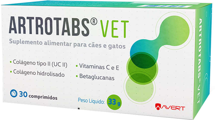 Suplemento Alimentar Avert Artrotabs Vet para Cães e Gatos - 30 Comprimidos