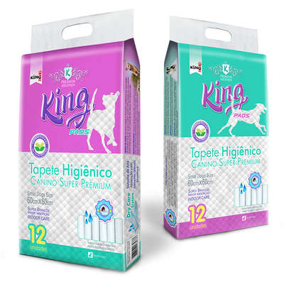Tapete Higiênico King Pads Canino Super Premium - 12 Unidades