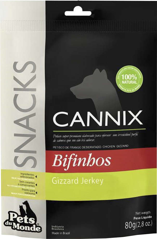 Snack Cannix Super Premium para Cães Sabor Moela de Frango - 80g