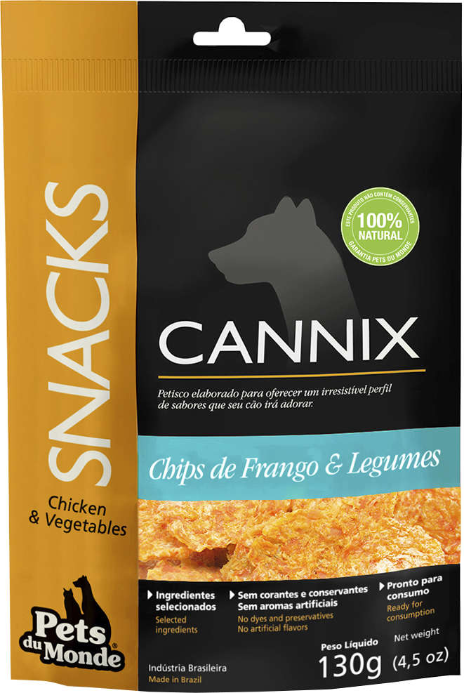 Snack Cannix Super Premium para Cães Sabor Frango e Legumes - 130g