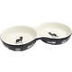 Comedouro Porcelana The Pets Duplo Preto para Gato