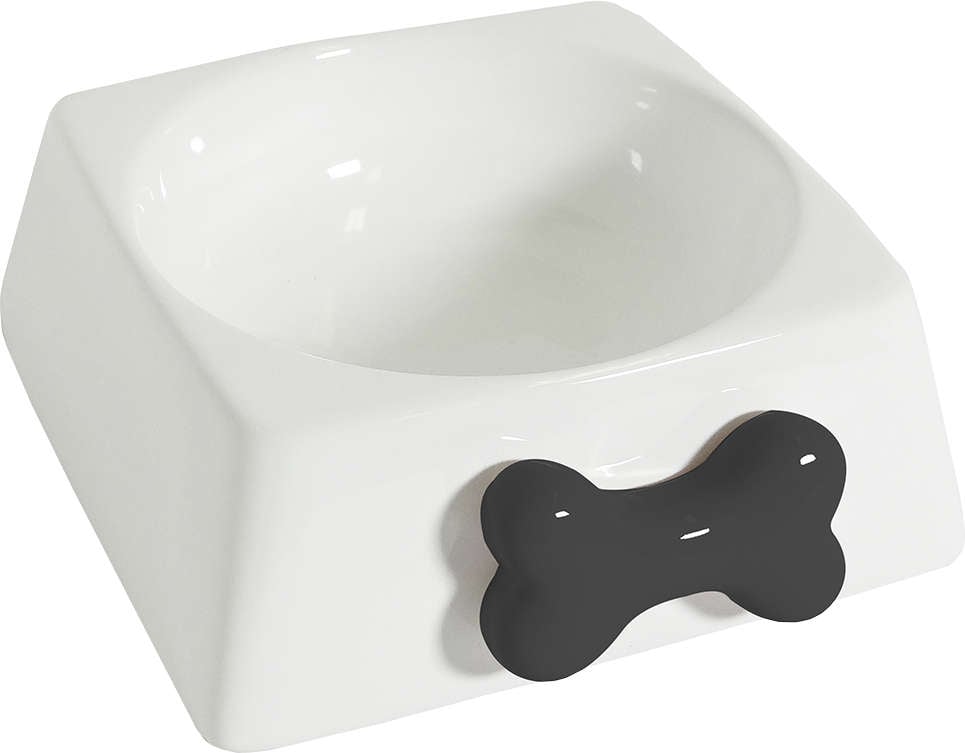 Comedouro Porcelana The Pets Ossinho Preto - 280 mL