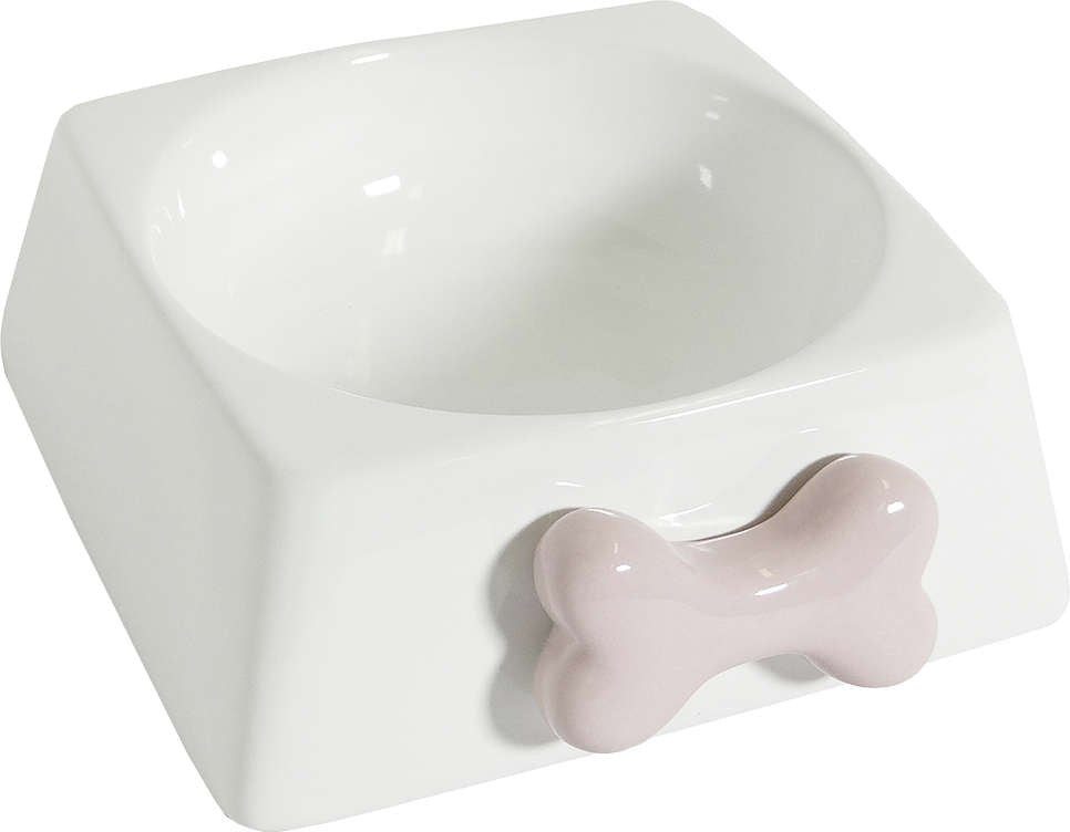 Comedouro Porcelana The Pets Ossinho Rosa - 280 mL