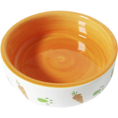 Comedouro Porcelana Power Pets Laranja Cenoura e Patinha Hd17p288