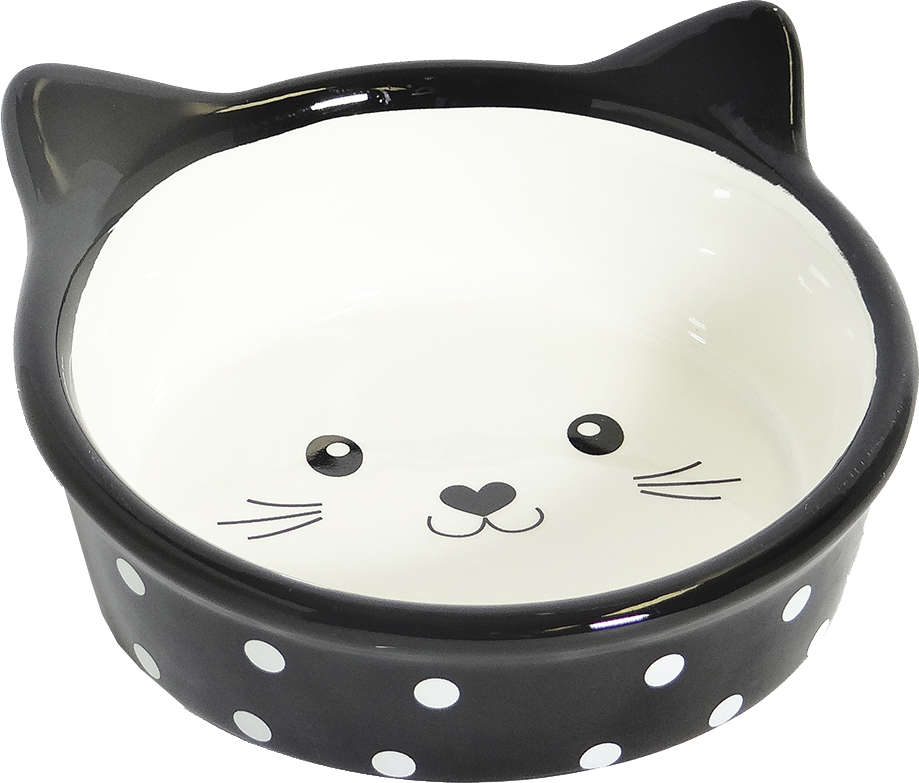 Comedouro Porcelana The Pets Face Cat Preto - 200 mL