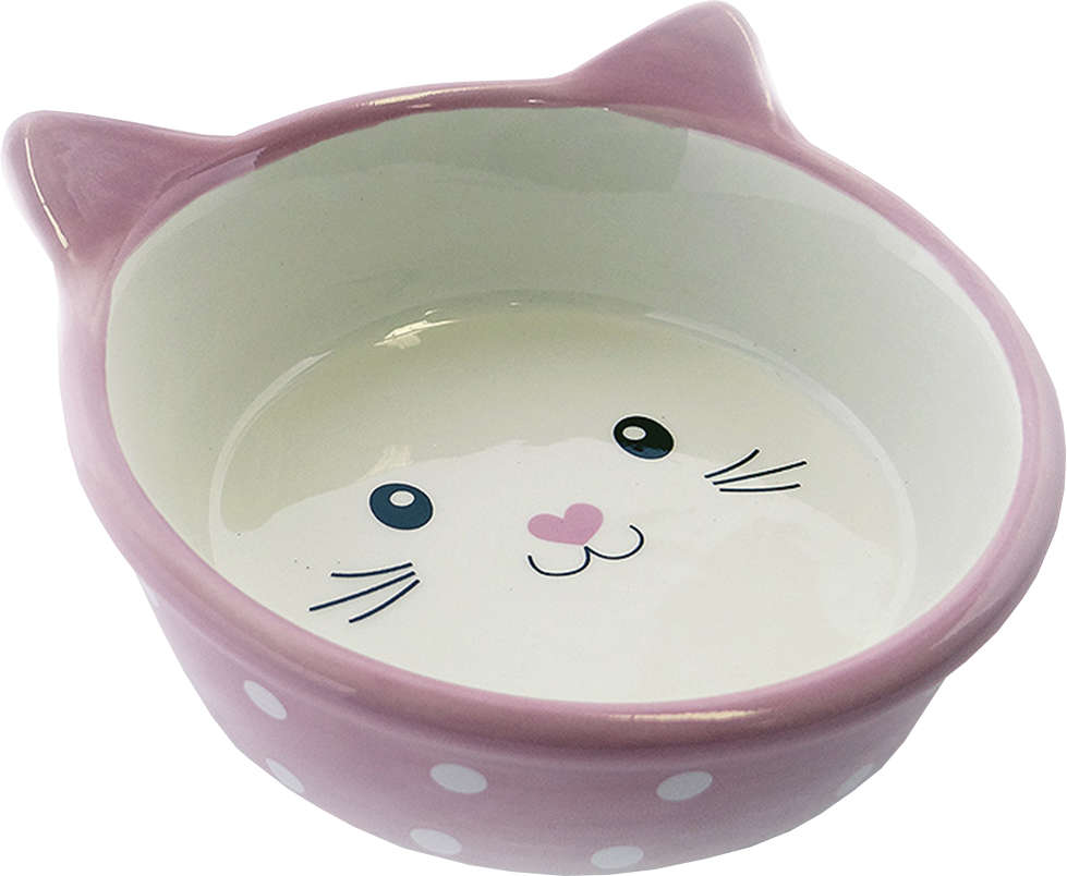 Comedouro Porcelana The Pets Face Cat Rosa Fundo - 200 mL