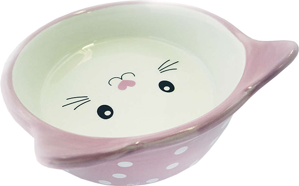 Comedouro Porcelana The Pets Face Cat Rosa Fundo - 200 mL