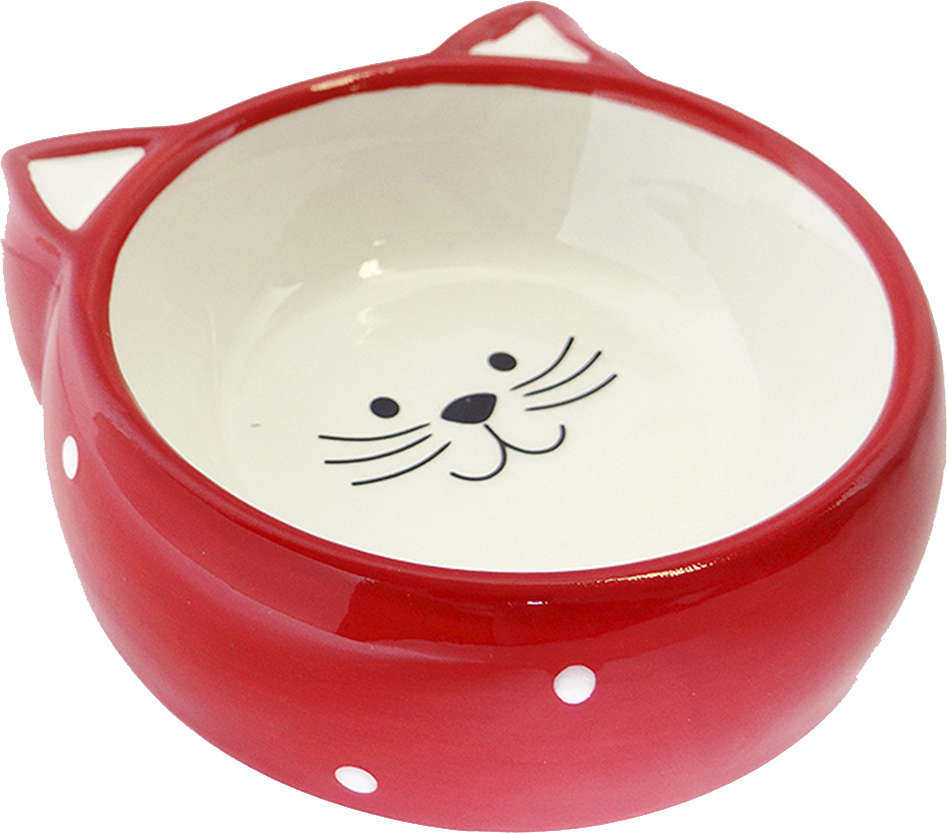 Comedouro Porcelana The Pets Face Cat Vermelho - 200 mL