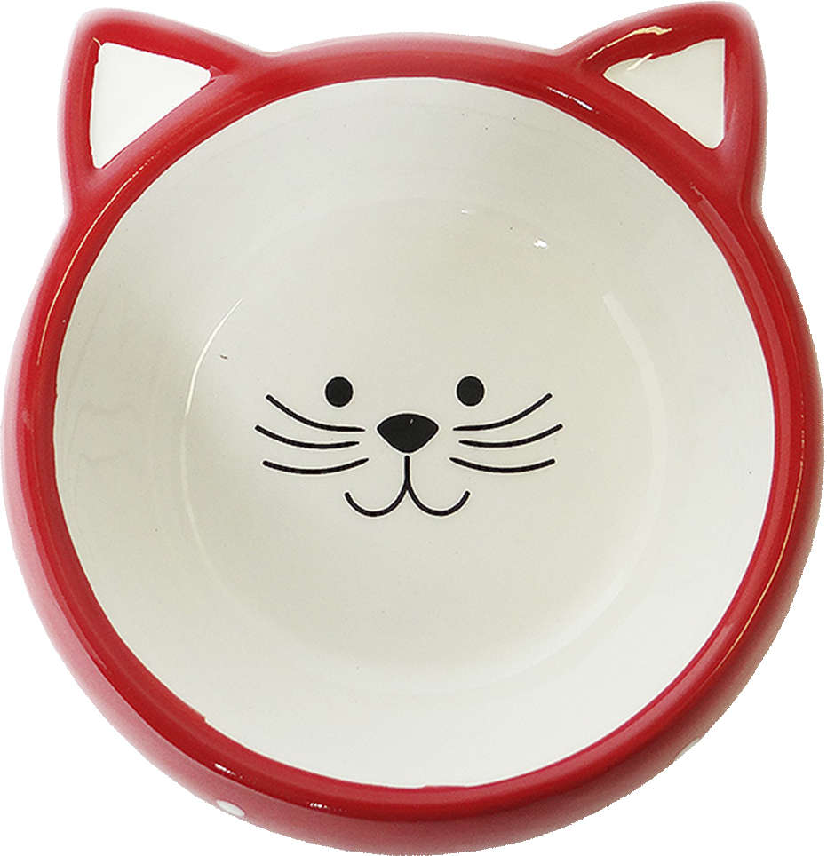 Comedouro Porcelana The Pets Face Cat Vermelho - 200 mL