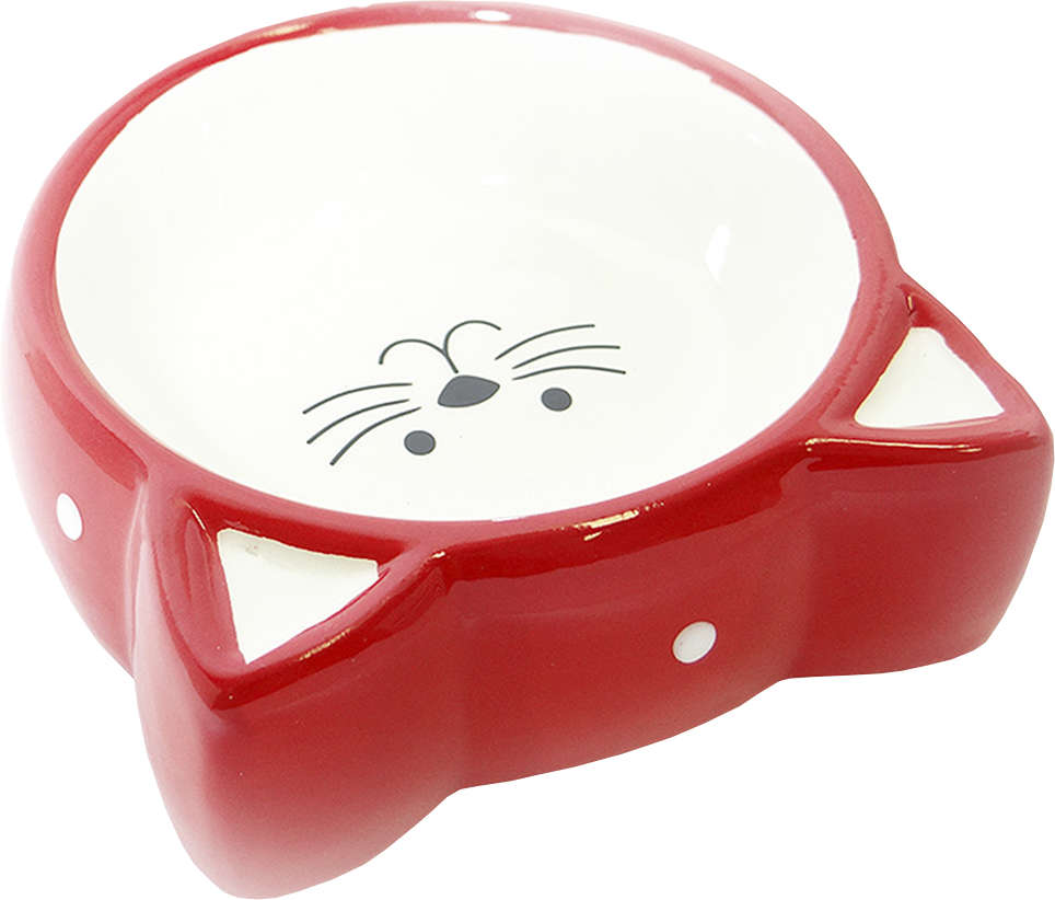 Comedouro Porcelana The Pets Face Cat Vermelho - 200 mL