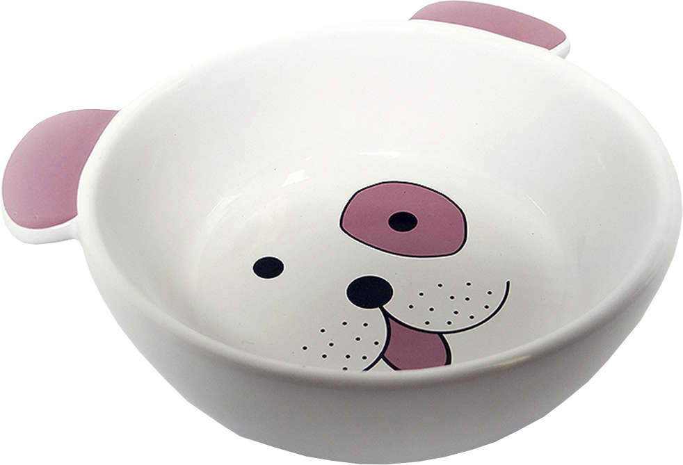 Comedouro Porcelana The Pets Face Dog Rosa - 390 mL