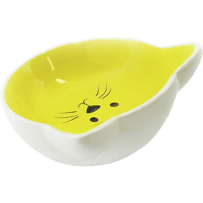 Comedouro Porcelana Power Pets Gato Amarelo Hdp27