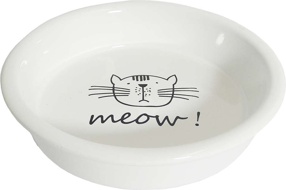 Comedouro Porcelana The Pets Gatinho Meow Branco - 210 mL