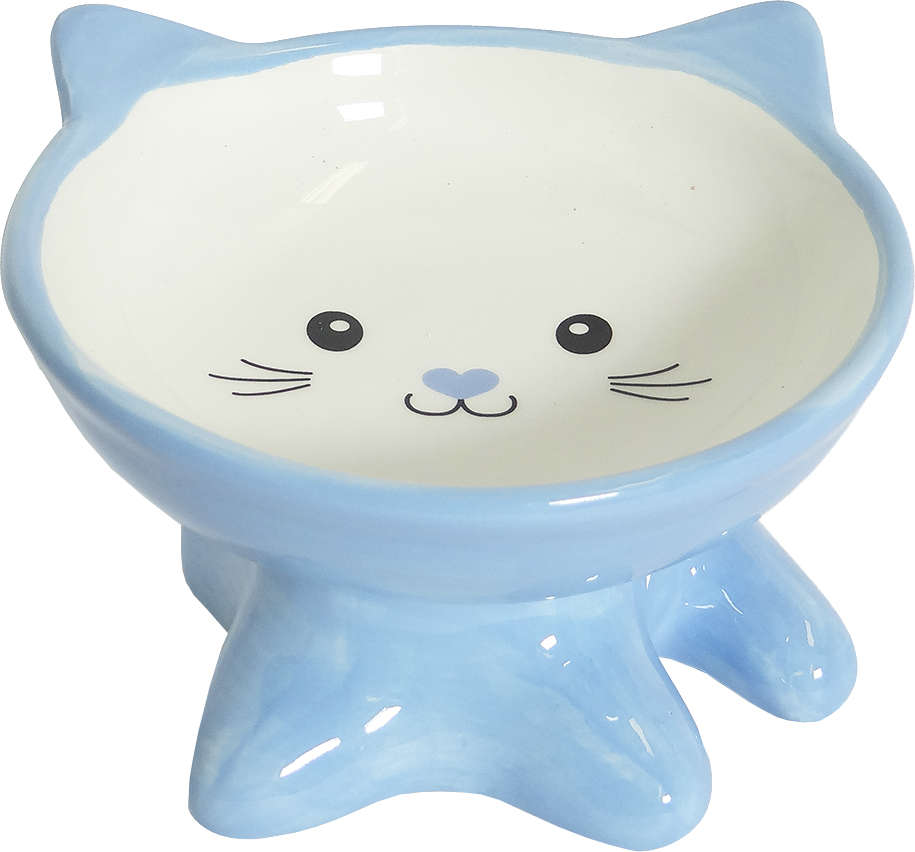 Comedouro Porcelana Gato Filhote Azul A021b*- 200 mL