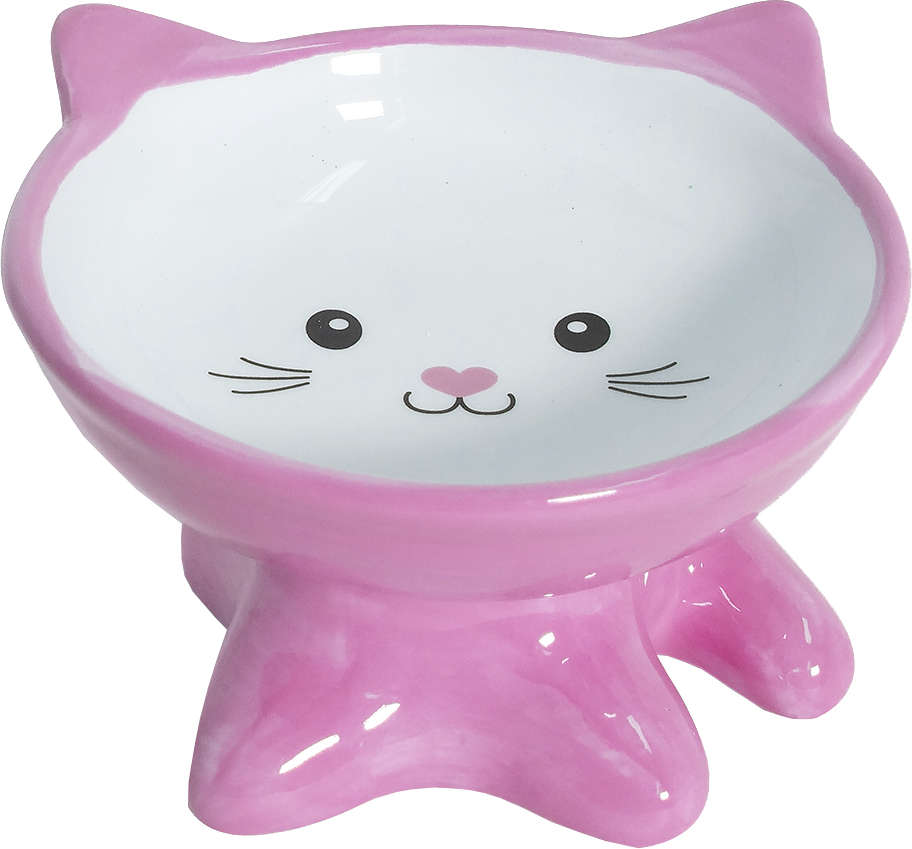 Comedouro Porcelana Gato Filhote Rosa A021p* - 220 mL