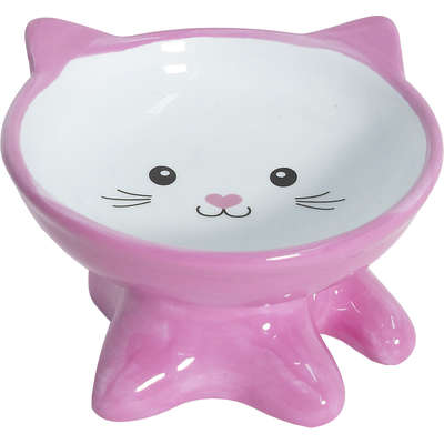 Comedouro Porcelana Gato Filhote Rosa A021p