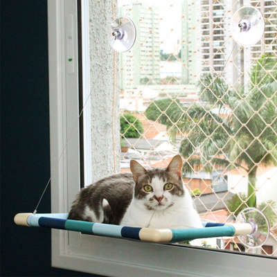 Cama Gatton Catbed Listrada Azul para Gatos