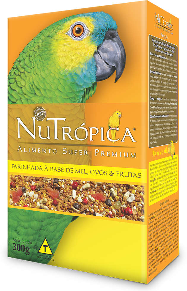 Ração Nutrópica à Base de Mel e Ovos para Papagaios - 300 g