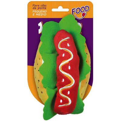 Brinquedo Jambo Mordedor Pelúcia Food Hotdog - Tam. Único