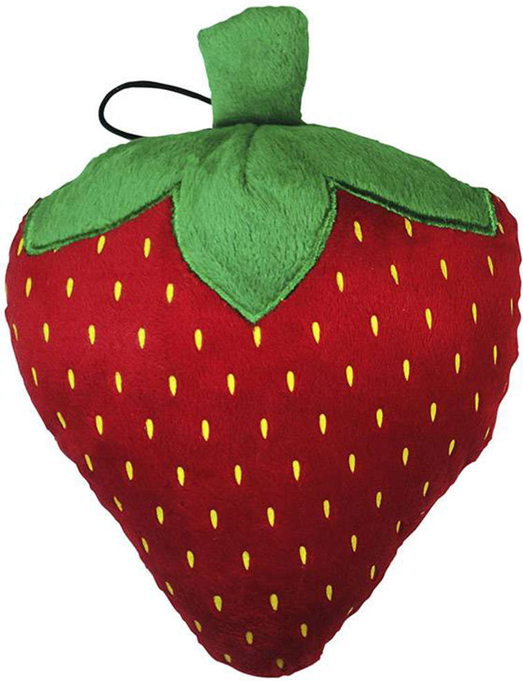 Brinquedo Jambo Mordedor Pelúcia Morango Vermelho - Tam. Único