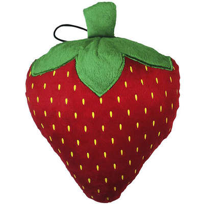 Brinquedo Jambo Mordedor Pelúcia Morango - Vermelho