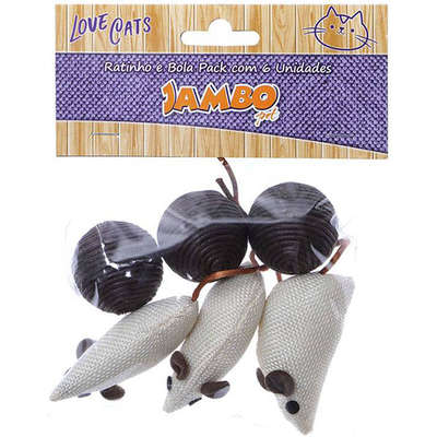 Brinquedo Jambo Ratinho Redondo Marrom - 6 Unidades