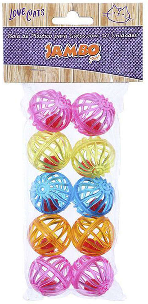 Brinquedo Jambo Bolinhas para Gatos - 10 Unidades