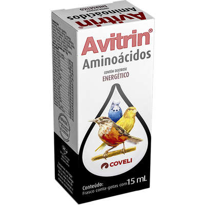 Suplemento Vitaminico Coveli Avitrin Aminoácidos para Pássaros - 15 mL