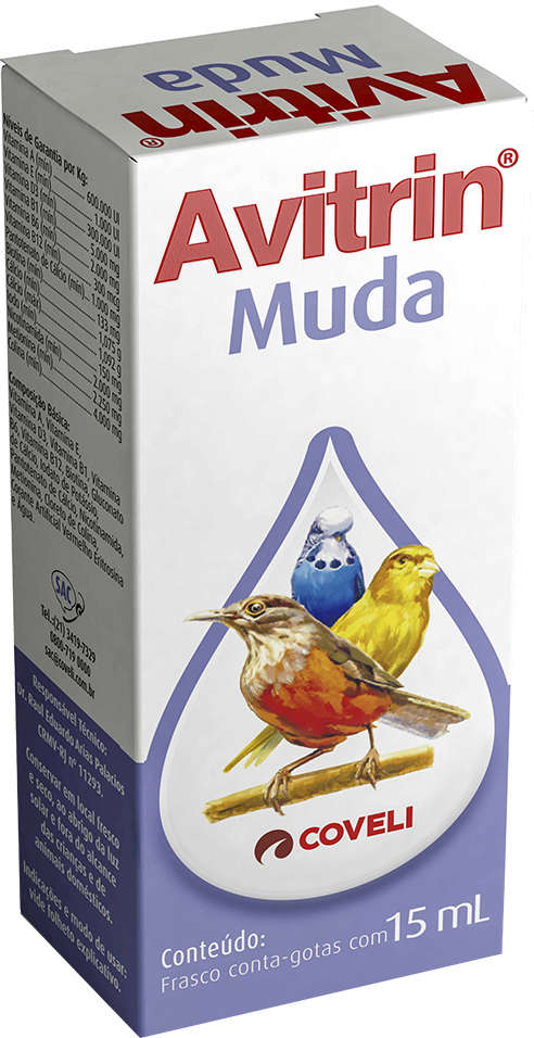 Suplemento Vitamínico Coveli Avitrin Muda para Pássaros e Aves Ornamentais - 15 mL