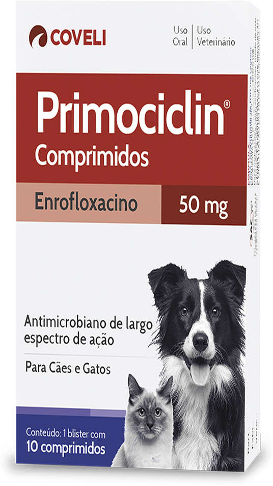 Antimicrobiano Coveli Primociclin para Cães e Gatos - 50 mg