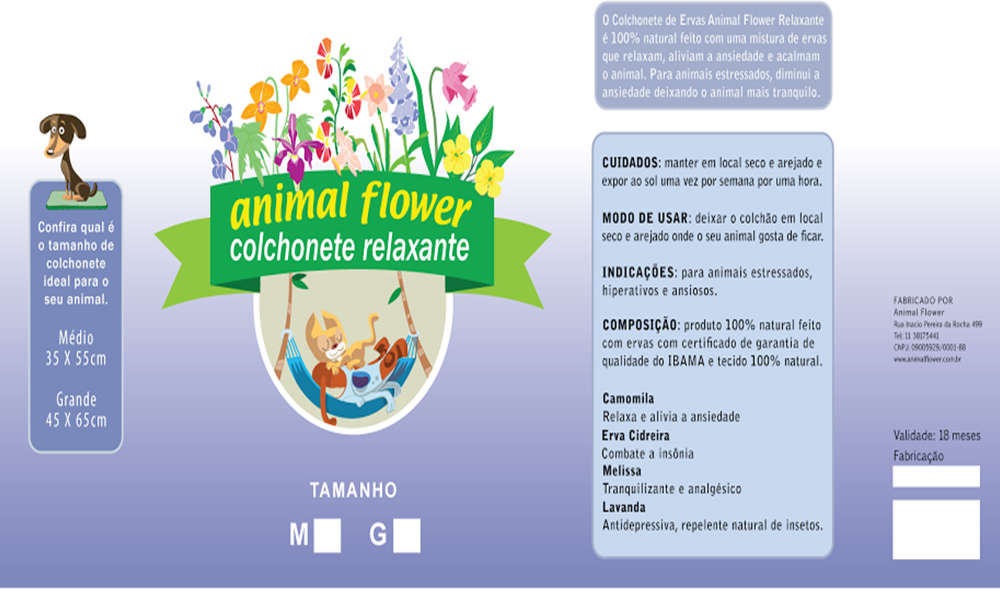 Colchonete Animal Flower Relaxante - Tam. G