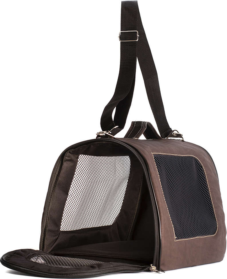 Bolsa de Transporte Baw & Miaw Dobrável Marrom - Tam. G
