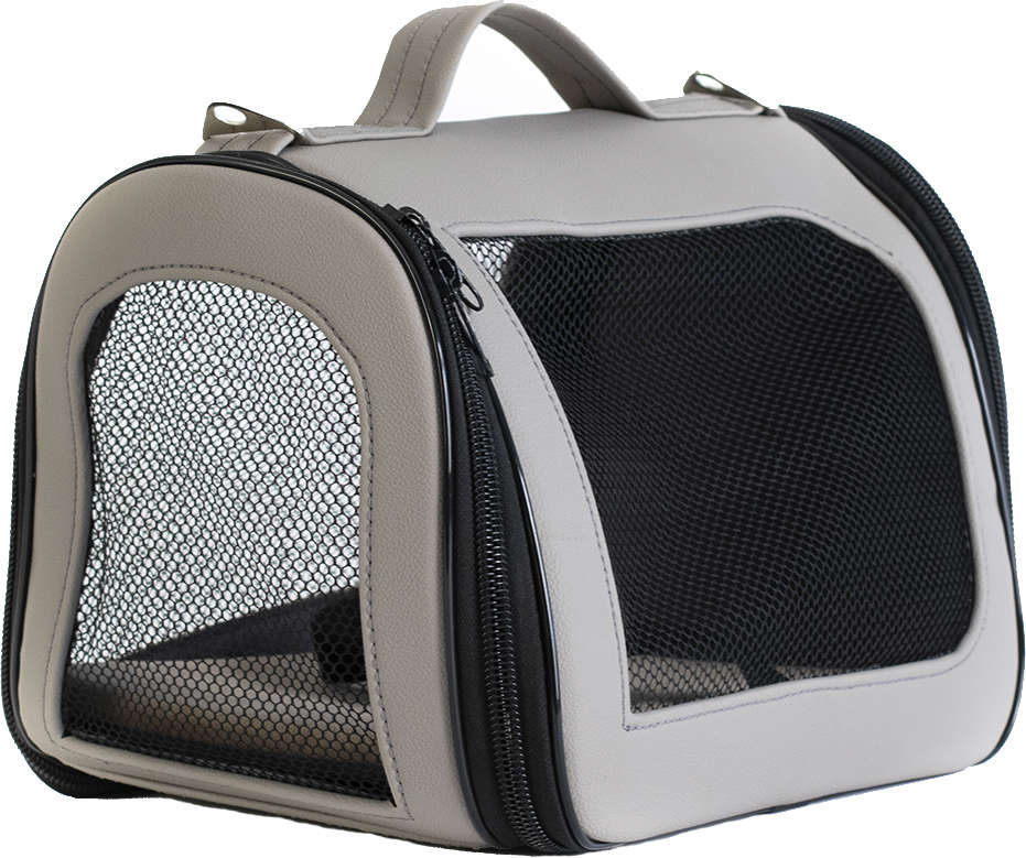 Bolsa de Transporte Baw & Miaw Dobrável Cinza - Tam. P