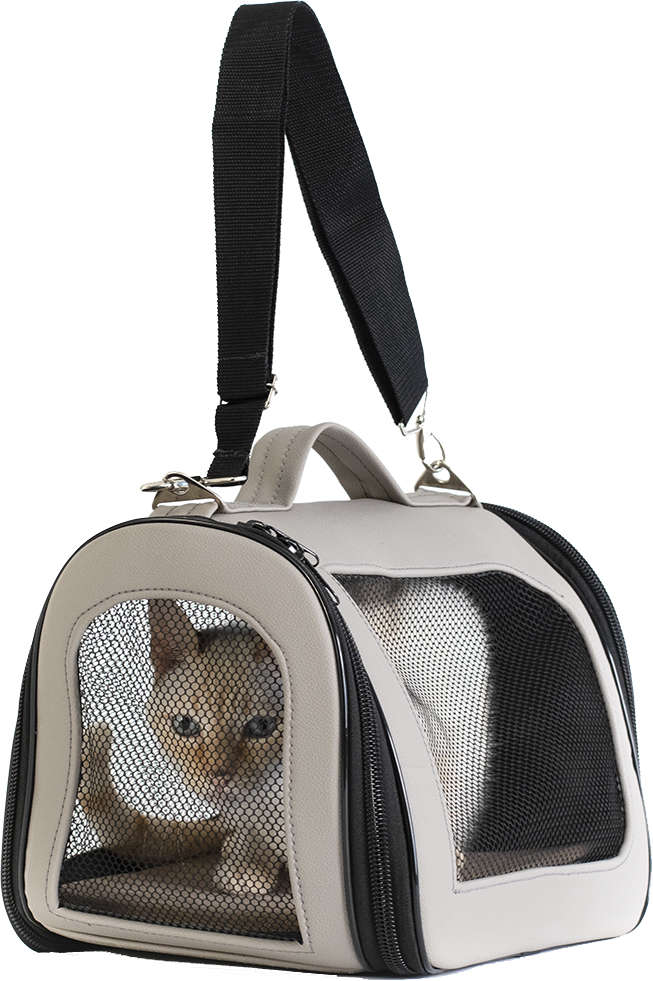 Bolsa de Transporte Baw & Miaw Dobrável Cinza - Tam. P