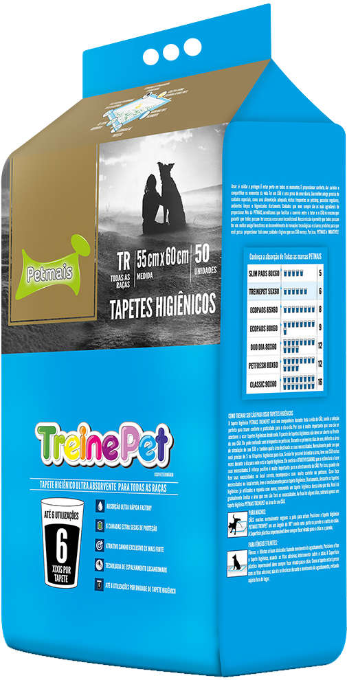 Tapete Higiênico Petmais TreinePet para Cães - 50 Unidades