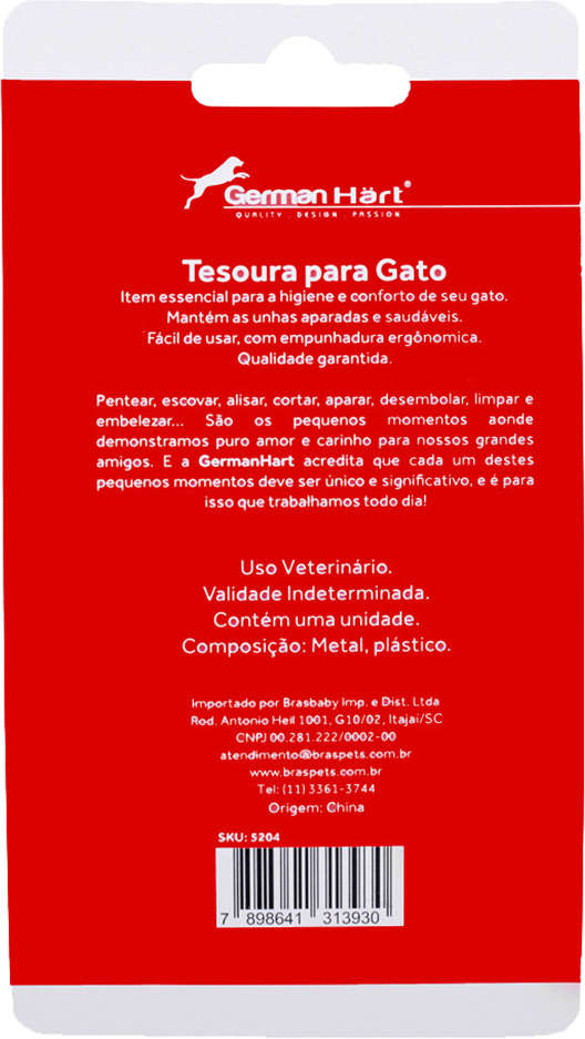 Tesoura de Unha GermanHart Beauty Essentials para Gatos - Tam. Único